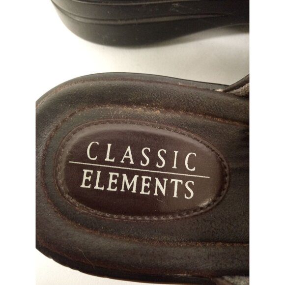 Classic Elements Women's Dark Brown Leather Sandals Size 6.5M - Picture 8 of 10